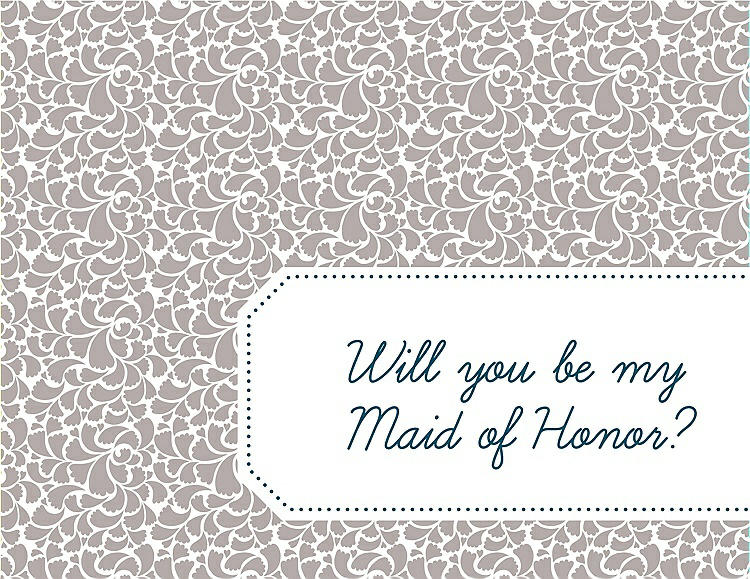 Front View - Pebble Beach & Peacock Teal Will You Be My Maid of Honor Card - Petal