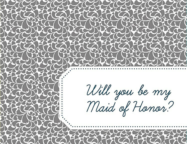 Front View - Quarry & Peacock Teal Will You Be My Maid of Honor Card - Petal