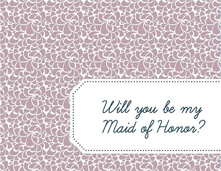 Front View - Quartz & Peacock Teal Will You Be My Maid of Honor Card - Petal