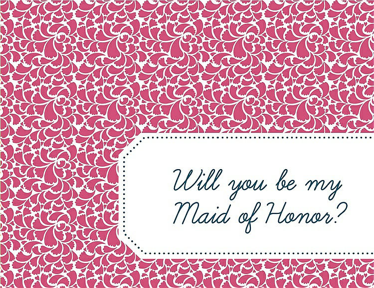 Front View - Rose Quartz & Peacock Teal Will You Be My Maid of Honor Card - Petal