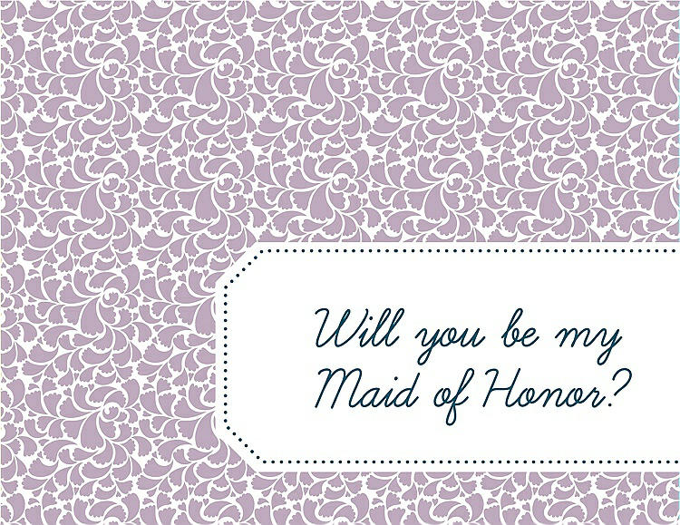 Front View - Wood Violet & Peacock Teal Will You Be My Maid of Honor Card - Petal