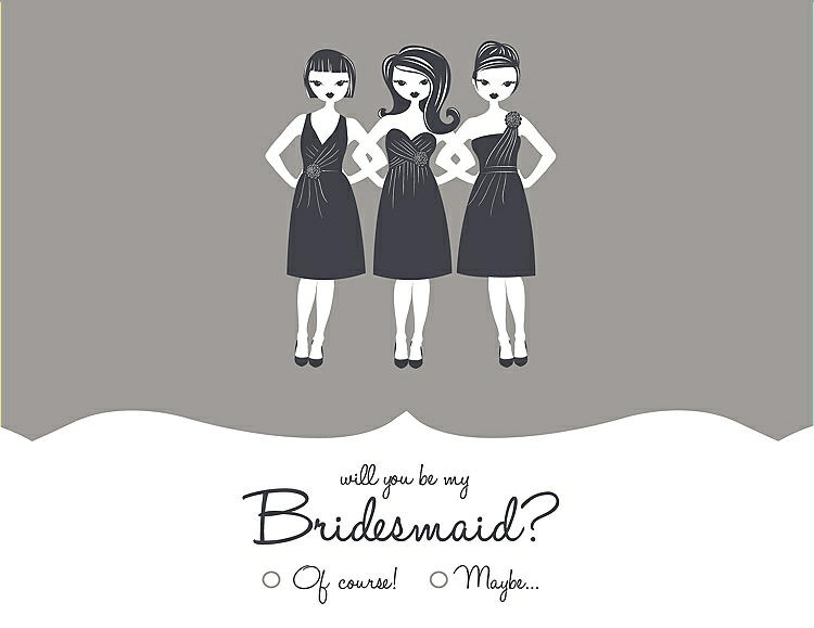 Front View - Cathedral & Ebony Will You Be My Bridesmaid Card - Girls Checkbox