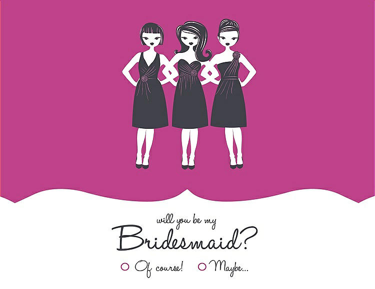 Front View - American Beauty & Ebony Will You Be My Bridesmaid Card - Girls Checkbox