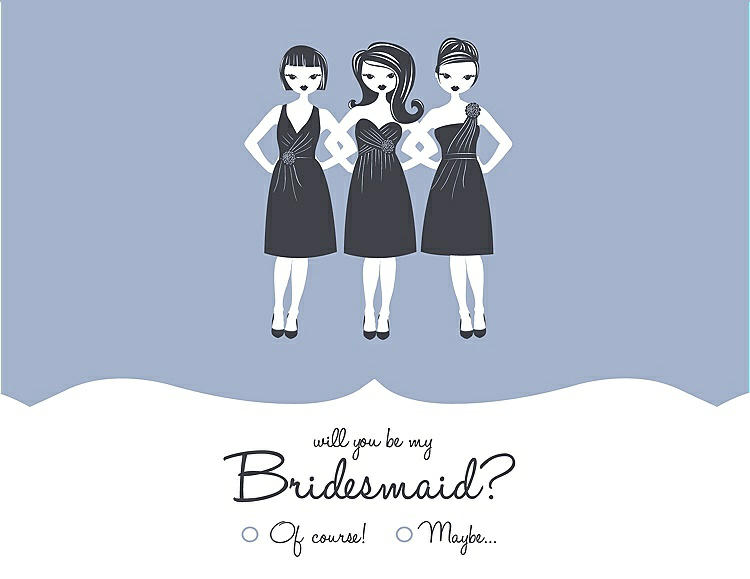 Front View - Arctic & Ebony Will You Be My Bridesmaid Card - Girls Checkbox