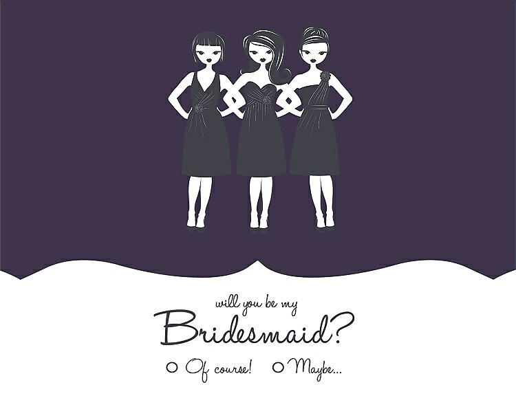 Front View - Concord & Ebony Will You Be My Bridesmaid Card - Girls Checkbox
