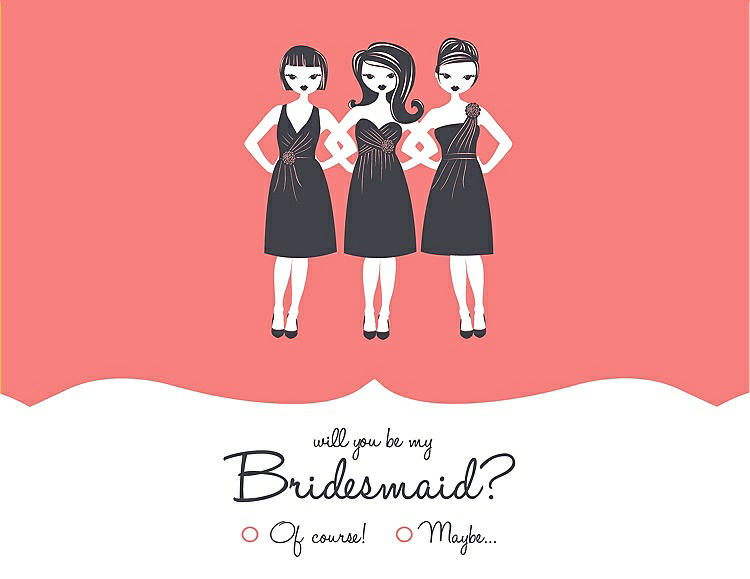 Front View - Ginger & Ebony Will You Be My Bridesmaid Card - Girls Checkbox