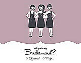 Front View Thumbnail - Quartz & Ebony Will You Be My Bridesmaid Card - Girls Checkbox