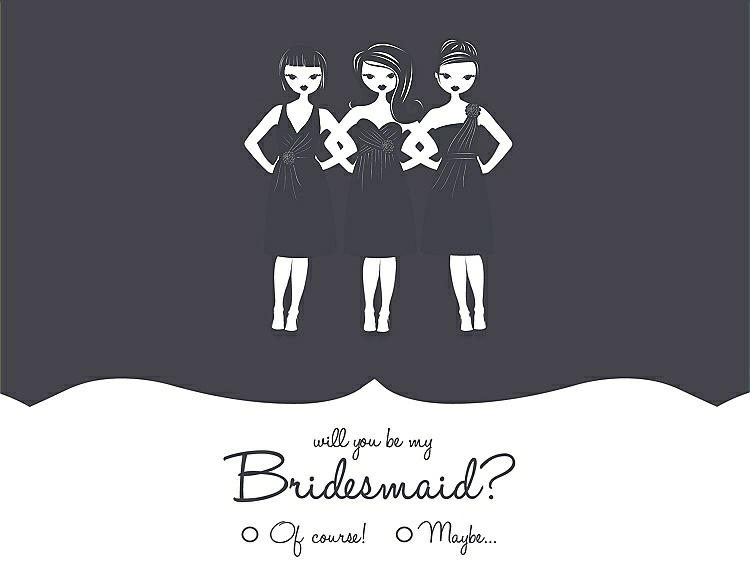 Front View - Stormy & Ebony Will You Be My Bridesmaid Card - Girls Checkbox