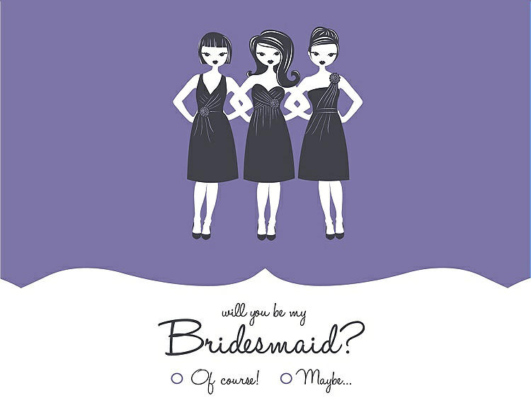 Front View - Tahiti & Ebony Will You Be My Bridesmaid Card - Girls Checkbox