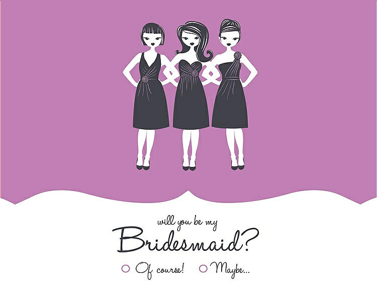 Front View - Tulip & Ebony Will You Be My Bridesmaid Card - Girls Checkbox