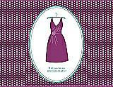 Front View Thumbnail - Persian Plum & Pantone Turquoise Will You Be My Bridesmaid Card - Dress