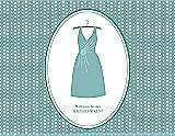 Front View Thumbnail - Seaside & Pantone Turquoise Will You Be My Bridesmaid Card - Dress