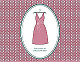 Front View Thumbnail - Carnation & Pantone Turquoise Will You Be My Bridesmaid Card - Dress