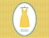 Front View Thumbnail - Daisy & Pantone Turquoise Will You Be My Bridesmaid Card - Dress