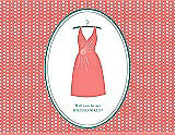 Front View Thumbnail - Ginger & Pantone Turquoise Will You Be My Bridesmaid Card - Dress