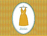 Front View Thumbnail - Mango & Pantone Turquoise Will You Be My Bridesmaid Card - Dress