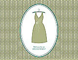 Front View Thumbnail - Mint & Pantone Turquoise Will You Be My Bridesmaid Card - Dress