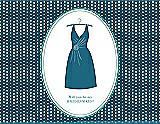 Front View Thumbnail - Mosaic & Pantone Turquoise Will You Be My Bridesmaid Card - Dress