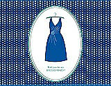 Front View Thumbnail - Royal Blue & Pantone Turquoise Will You Be My Bridesmaid Card - Dress