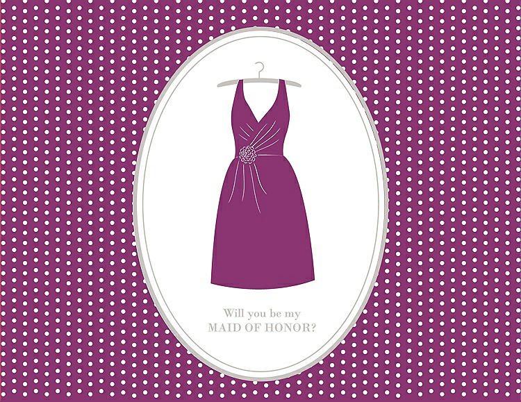 Front View - Persian Plum & Oyster Will You Be My Maid of Honor Card - Dress