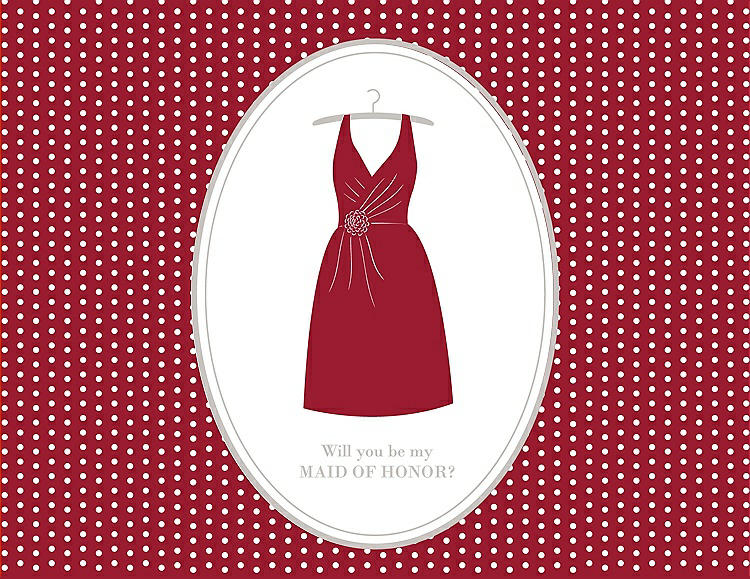 Front View - Barcelona & Oyster Will You Be My Maid of Honor Card - Dress
