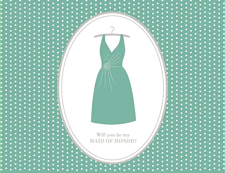 Front View - Meadow & Oyster Will You Be My Maid of Honor Card - Dress