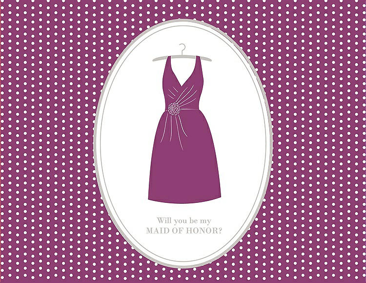 Front View - Sugar Plum & Oyster Will You Be My Maid of Honor Card - Dress