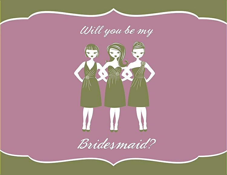 Front View - Olive & Rosebud Will You Be My Bridesmaid Card - Girls