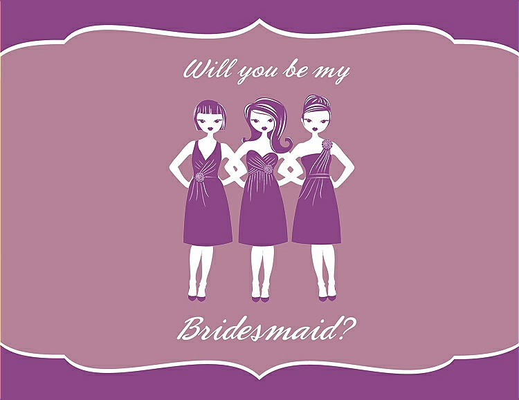 Front View - Orchid & Rosebud Will You Be My Bridesmaid Card - Girls