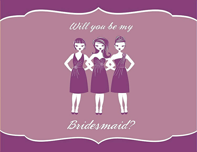 Front View - Paradise & Rosebud Will You Be My Bridesmaid Card - Girls