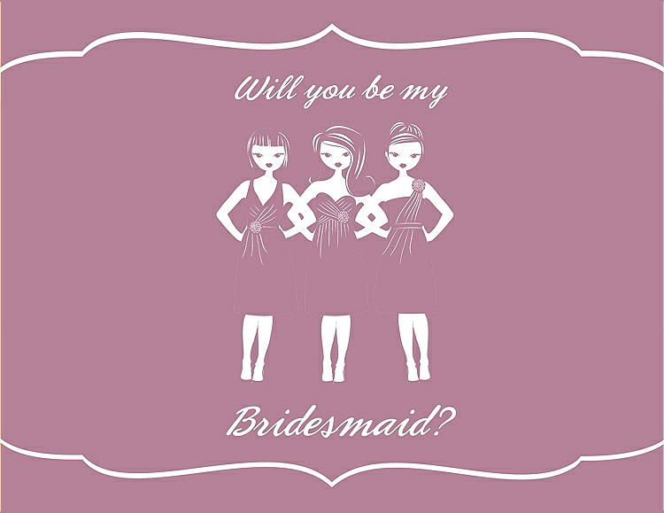 Front View - Rosebud & Rosebud Will You Be My Bridesmaid Card - Girls