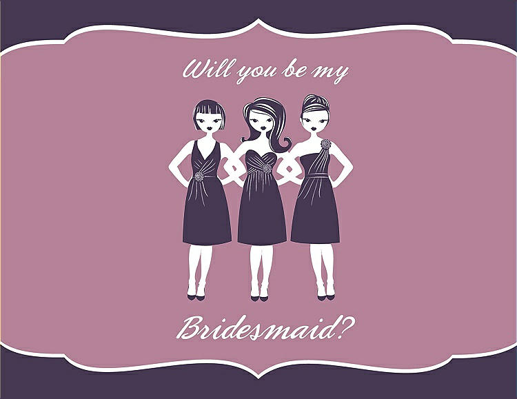 Front View - Violet & Rosebud Will You Be My Bridesmaid Card - Girls