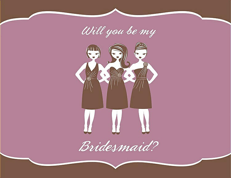 Front View - Almond & Rosebud Will You Be My Bridesmaid Card - Girls
