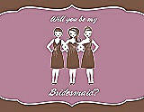 Front View Thumbnail - Almond & Rosebud Will You Be My Bridesmaid Card - Girls