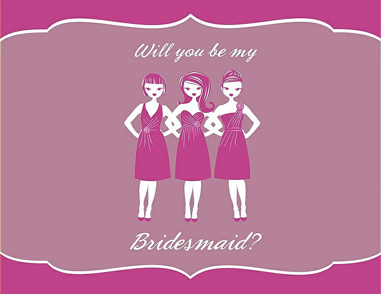 Front View - American Beauty & Rosebud Will You Be My Bridesmaid Card - Girls