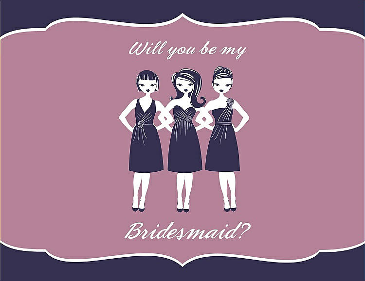 Front View - Amethyst & Rosebud Will You Be My Bridesmaid Card - Girls