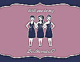 Front View Thumbnail - Blueberry & Rosebud Will You Be My Bridesmaid Card - Girls