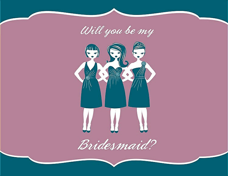 Front View - Caspian & Rosebud Will You Be My Bridesmaid Card - Girls