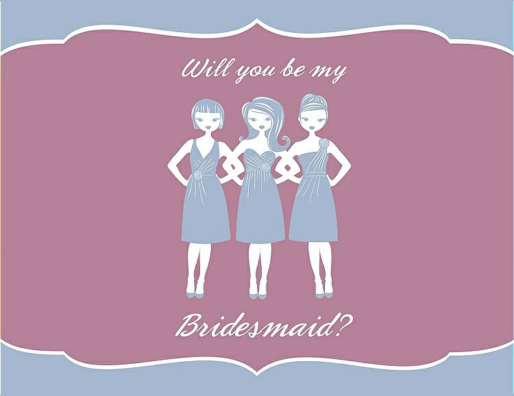 Front View - Cloudy & Rosebud Will You Be My Bridesmaid Card - Girls