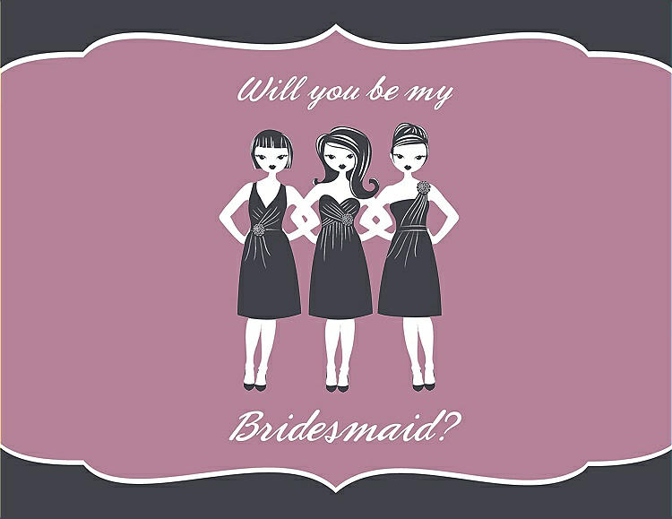 Front View - Ebony & Rosebud Will You Be My Bridesmaid Card - Girls