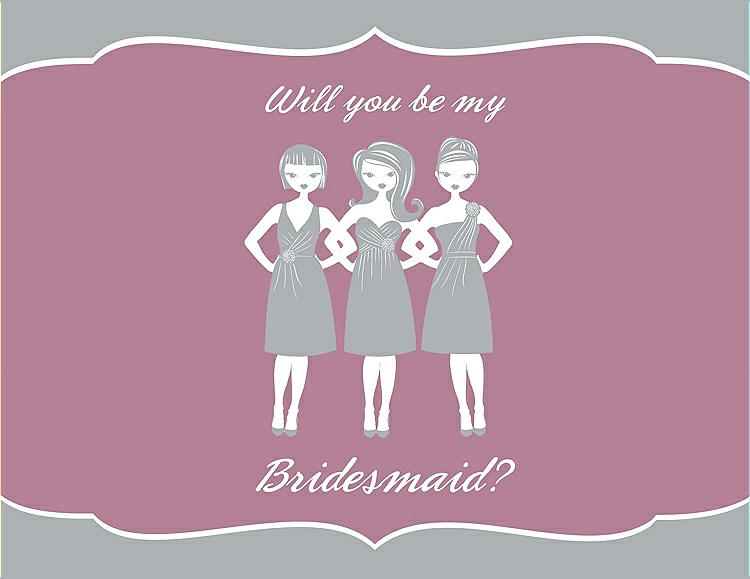 Front View - Frost & Rosebud Will You Be My Bridesmaid Card - Girls