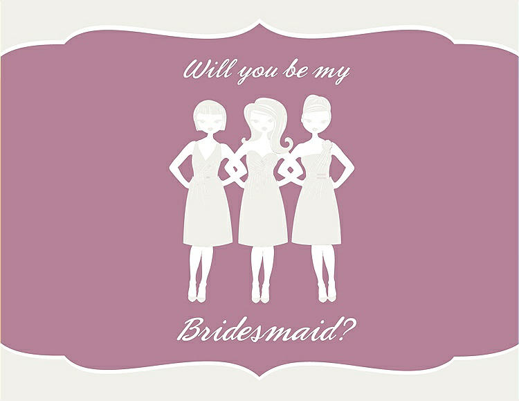 Front View - Ivory & Rosebud Will You Be My Bridesmaid Card - Girls