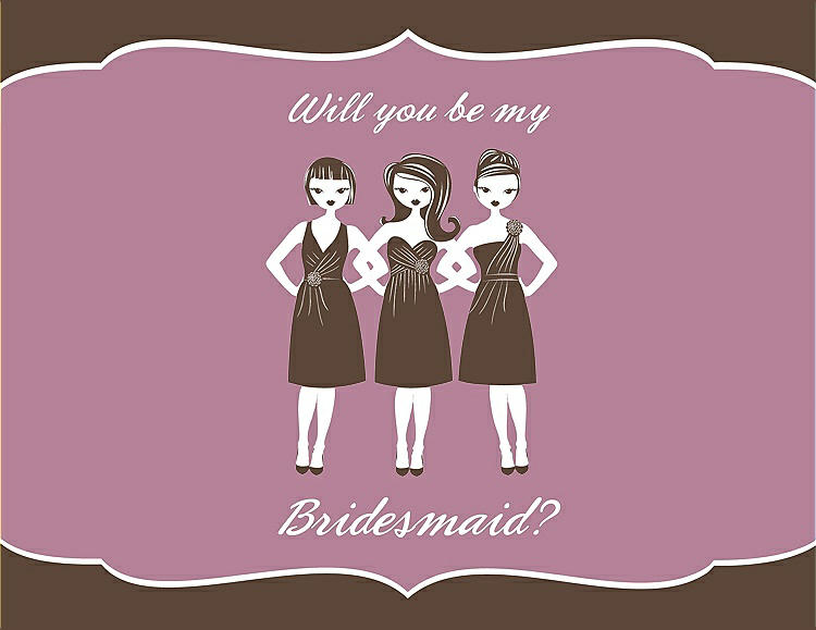 Front View - Latte & Rosebud Will You Be My Bridesmaid Card - Girls