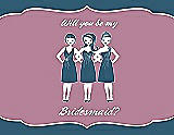 Front View Thumbnail - Marine & Rosebud Will You Be My Bridesmaid Card - Girls