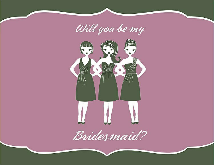 Front View - Moss & Rosebud Will You Be My Bridesmaid Card - Girls