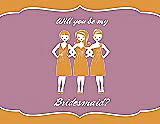 Front View Thumbnail - Orange Crush & Rosebud Will You Be My Bridesmaid Card - Girls