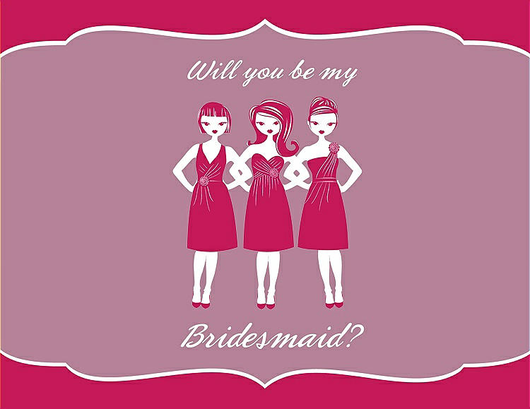 Front View - Posie & Rosebud Will You Be My Bridesmaid Card - Girls