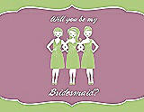 Front View Thumbnail - Pistachio & Rosebud Will You Be My Bridesmaid Card - Girls