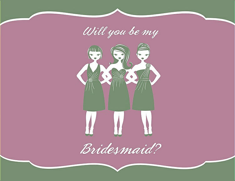 Front View - Sage & Rosebud Will You Be My Bridesmaid Card - Girls