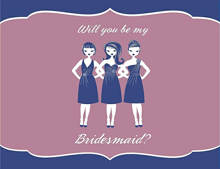 Front View - Sailor & Rosebud Will You Be My Bridesmaid Card - Girls